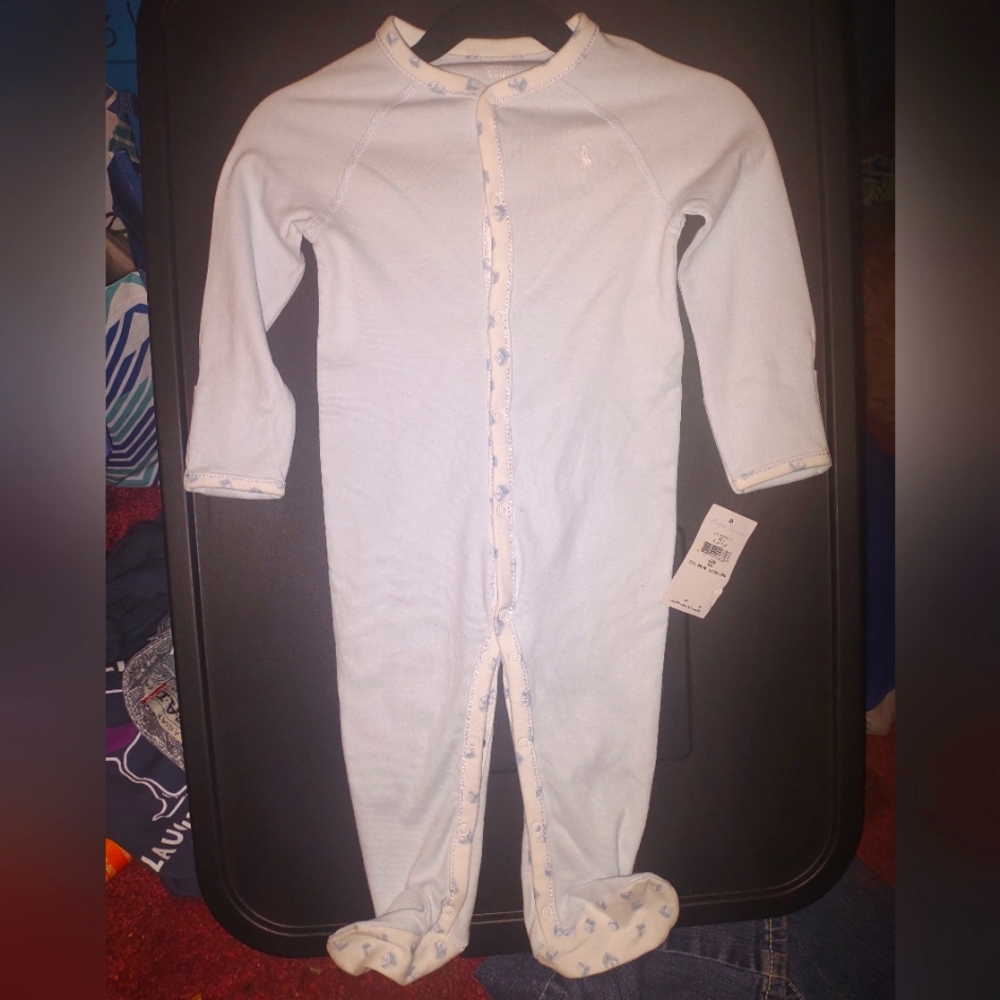 Ralph Lauren sleeper sz9 months light blue NWT